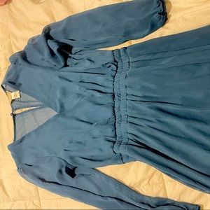 blue chiffon longsleeve altar’d state dress
